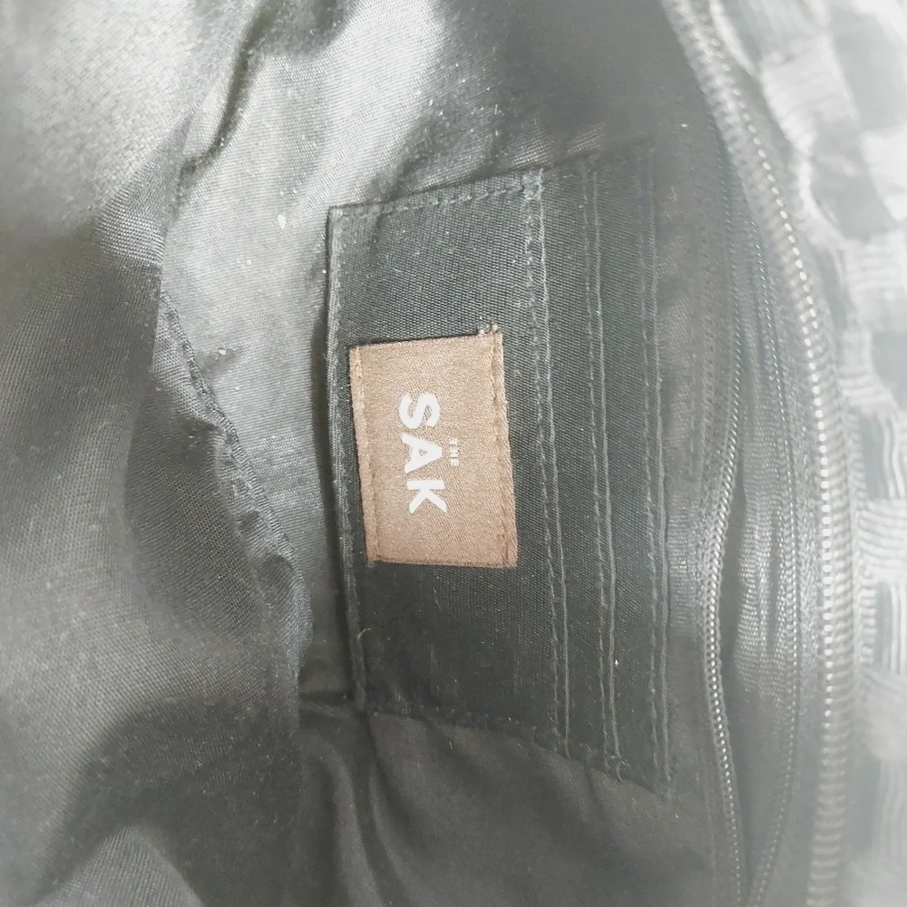 The SAK Baguette Purse Bag Black Crochet Woven Handbag Shoulder Bag 1014 - Picture 11 of 15